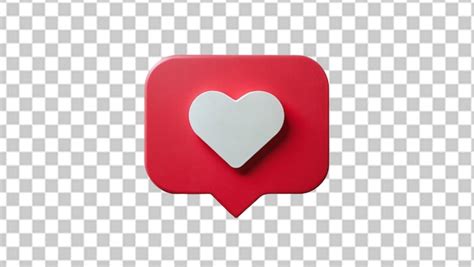 Premium Psd Heart Shape Social Media Speech Bubble Icon Isolated On