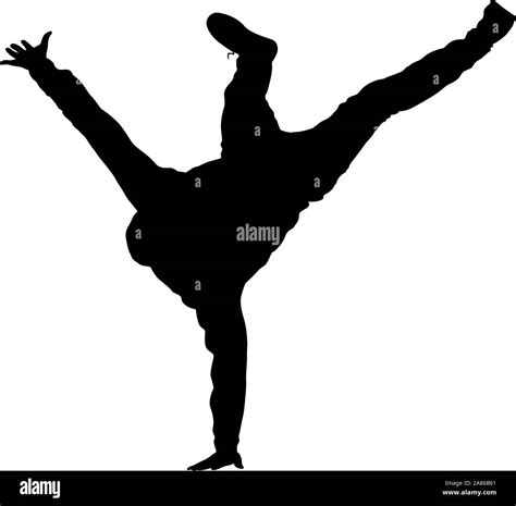 Black Silhouettes breakdancer on a white background Stock Vector Image ...