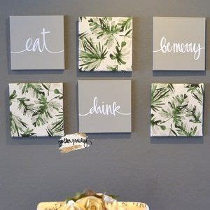 Chic Botanical Wall Decor Eat Drink Be Merry Wall Art Set Canvas Wall