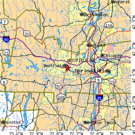 Westfield, Massachusetts (MA) ~ population data, races, housing & economy