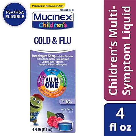 Mucinex Childrens Cold Cough And Sore Throat Medicine Multi Symptom