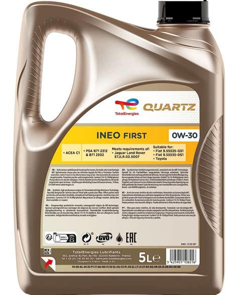 Total Quartz Ineo First 0 W 30 Olio Motore Completamente Sintetico Low