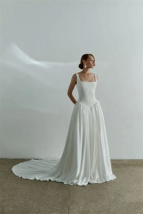 drop waist a line wedding dress 10
