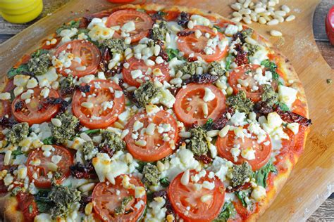 Tomato Mozzarella And Basil Pizza With Homemade Bases