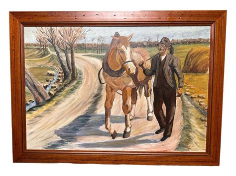 F MICHEL Paysan Et Cheval Peinture Huile Sur Pavatex Kaufen Auf Ricardo