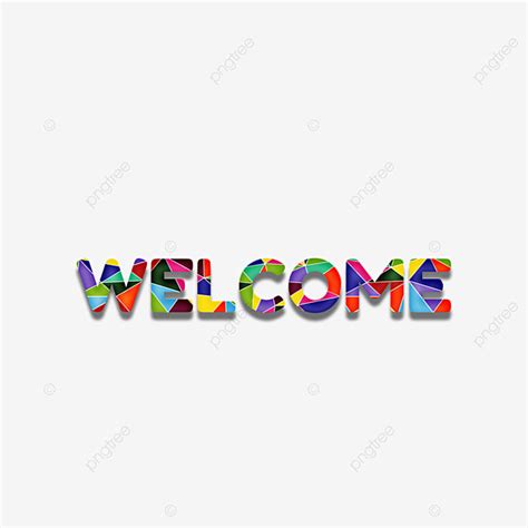 Wordart PNG Picture Colorful Welcome Wordart Geometric Collage Text