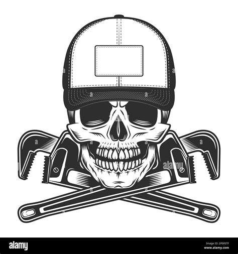 Skull With Crossed Pipe Wrench Svg Carpenter Repair Skull Off