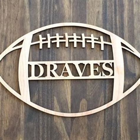 Wood Football Name Cutout Etsy