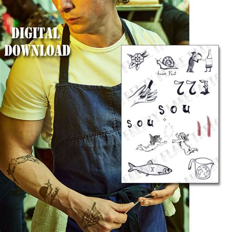 Digital Download Carmy the Bear Temporary Tattoos for Halloween 2024