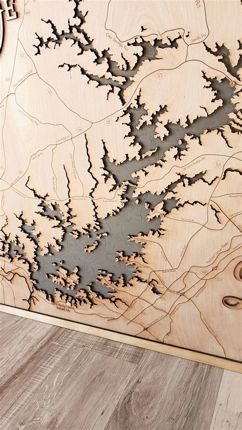 Any Lake Customized Wood Art 3D Custom Lake Map Choose Your Etsy