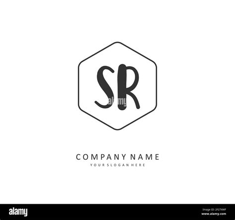 Sr Initial Letter Handwriting And Signature Logo A Concept Handwriting