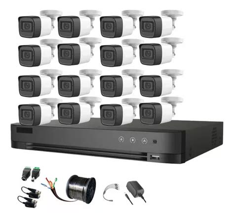 Kit Videovigilancia Cronos 16 Cámaras Hikvision Metálicas Bala 2ce16h0t