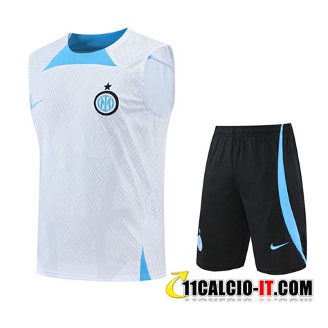 Personalizza Kit Canotta Allenamento Pantaloncini Inter Milan Bianco