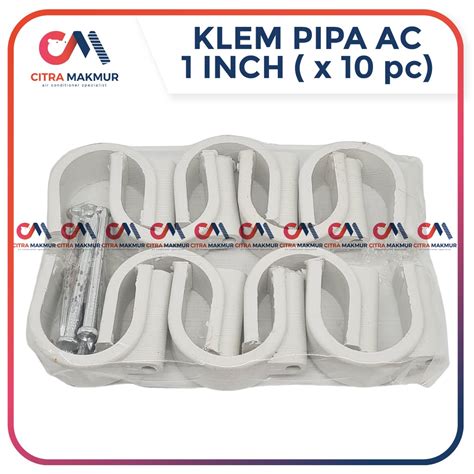 Jual Klem Tembok Pipa AC Bahan PVC Plastik 1 2 Pk Paku Clamp Kleman