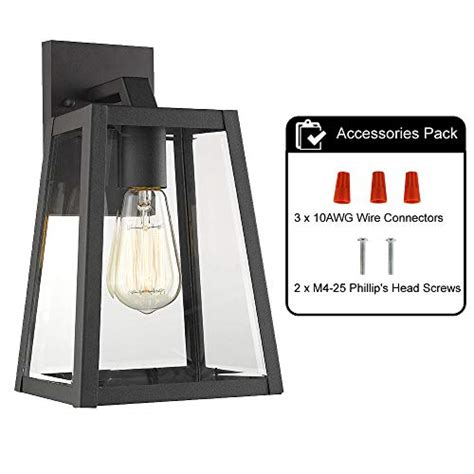 Emliviar Outdoor Wall Lantern Light Exterior Wall Light Black