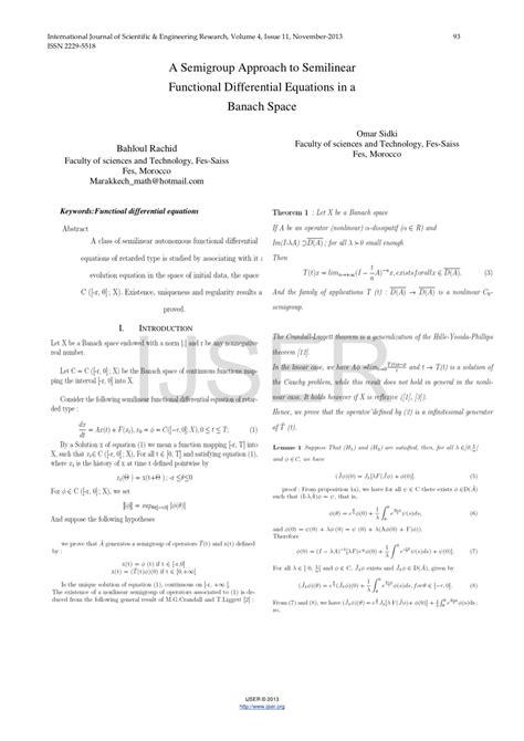 PDF A Semigroup Approach To Semilinear Functional Differential