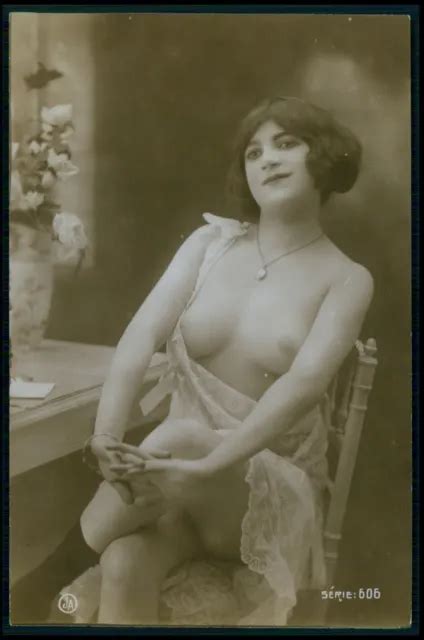 French Nude Woman Proud Breasts Beauty Original Old C S Photo