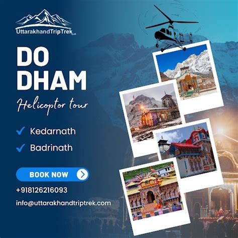 Badrinath Kedarnath Do Dham Same Day By Helicopter Uttarakhand Trip Trek