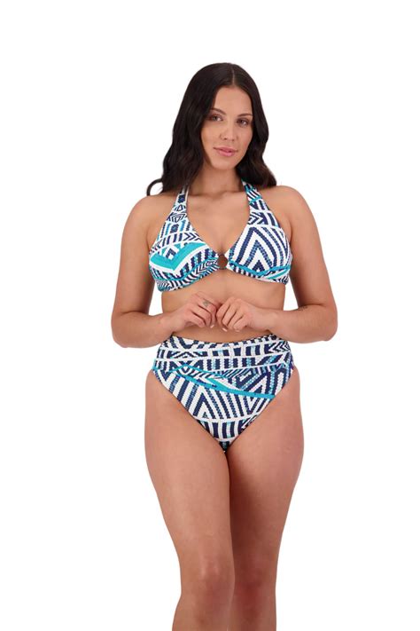 Tribal Geo Underwired Halter Ring Bikini Top Moontide Swimwear