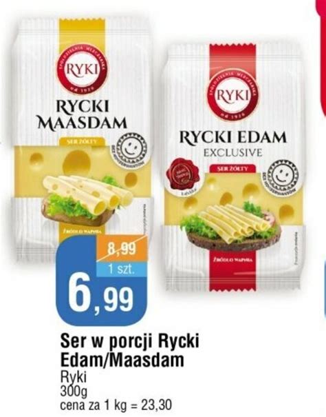 Promocja Ser W Porcji Rycki Edam Maasdam 300g E Leclerc