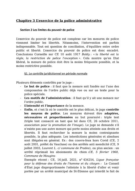 Cours De Droit Administratif Du 31 Janvier Chapitre 3 Lexercice De