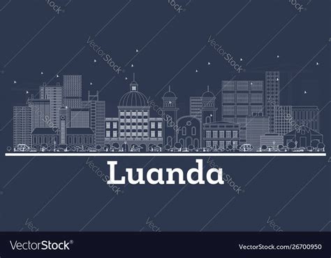 Outline luanda angola city skyline with white Vector Image