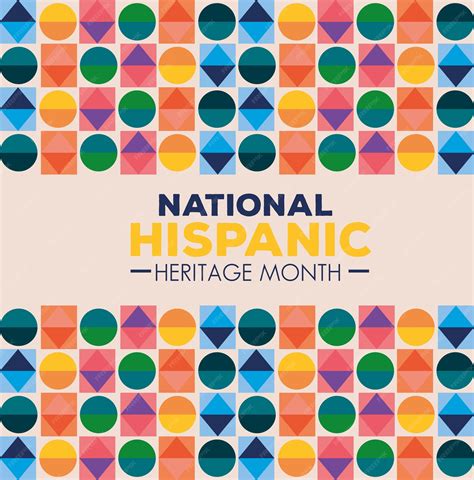Cultura hispana y latinoamericana, mes nacional de la herencia hispana con figuras geométricas