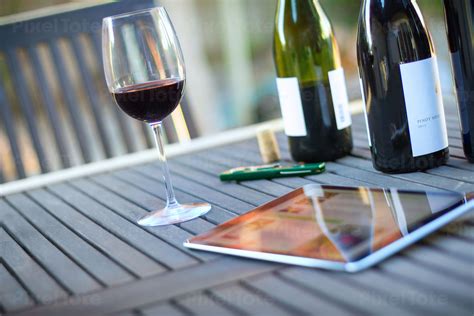 View Of A Tablet With Bottles Stock Photo Pixeltote