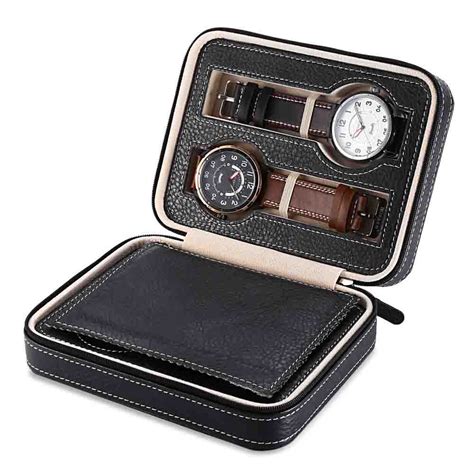 4 Grids Pu Leather Watch Box Jewelry Storage Case Watch Display Box