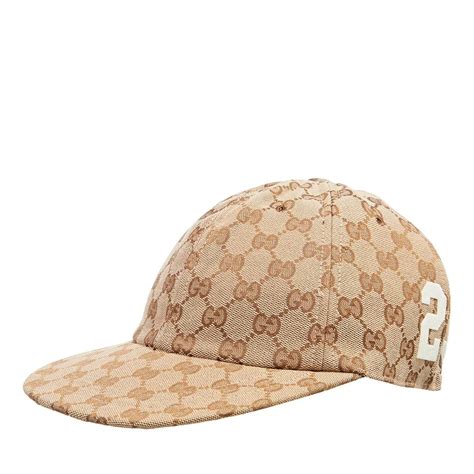 Gucci Gg Baseball Cap Cotton Canvas Beige Ebony Mystic White Baseball Cap