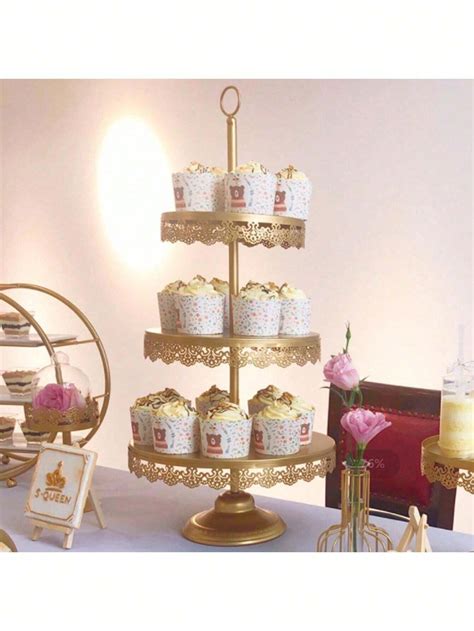 gold metal cake stand 2