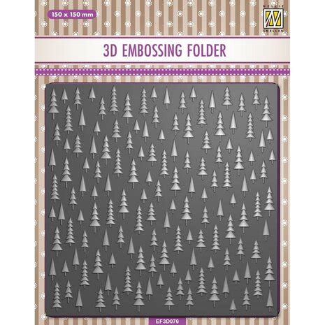 Nellie Snellen D Embossing Folder Christmas Trees Dandelion Stamps