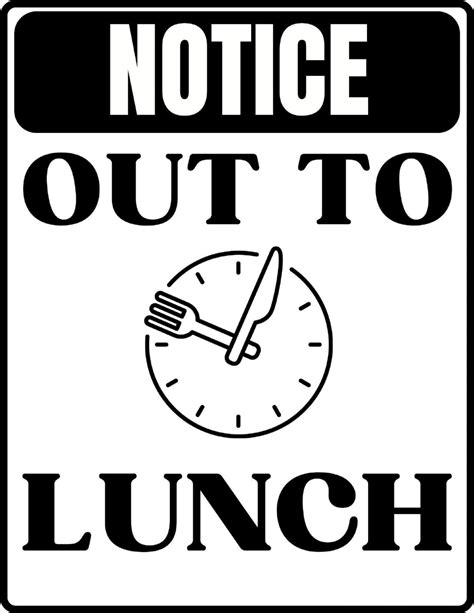 Free Printable Out To Lunch Sign Templates Pdf Word