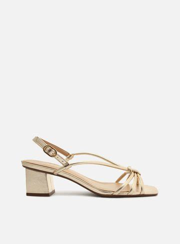 Sandália Nude Salto Bloco Quadrado Tiras Arezzo