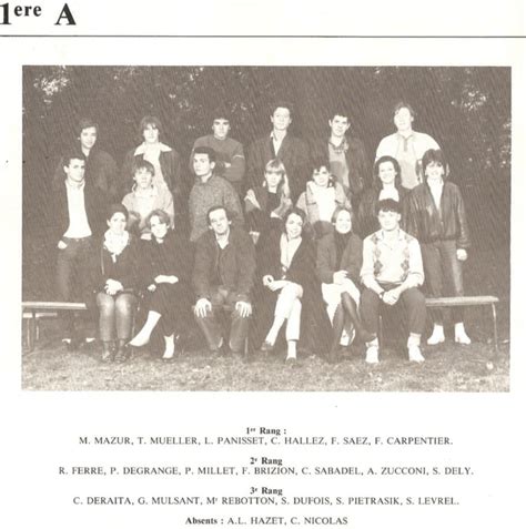 Photo De Classe 1ère A Saint Marie Meaux De 1985 Lycée Sainte Marie