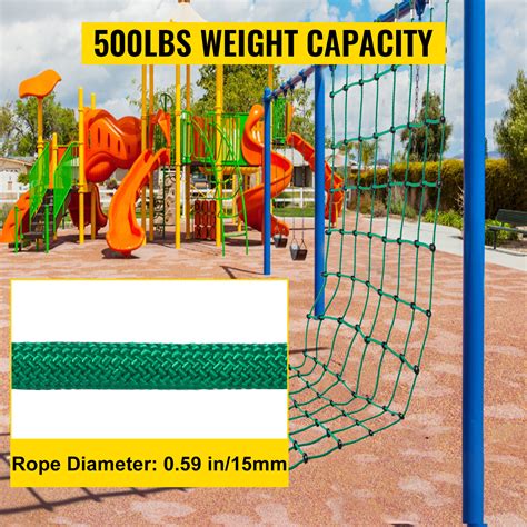 VEVOR Climbing Cargo Net, 70" x 119" Climbing Net, Polyester Playground ...