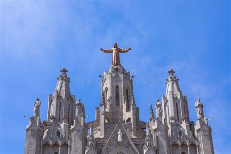 View Of The Temple Sacred Heart Of Jesus On Tibidabo In Barcelona