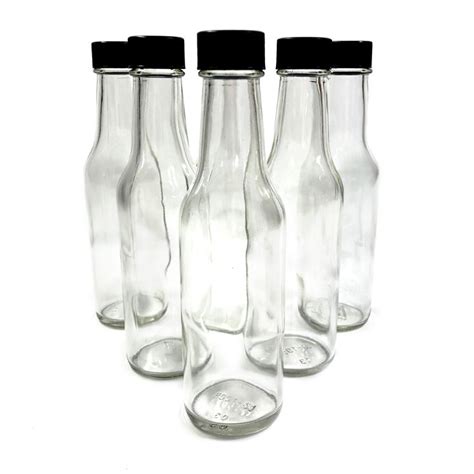 Glass Bottles Oz Clear Glass Hot Sauce Woozy Bottles With Lids Pack Bottle