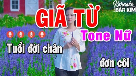 Karaoke Giã Từ Tone Nữ Nhạc Sống Karaoke Bảo Kim YouTube