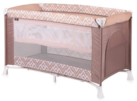 Манеж-кровать LORELLI Verona 2 Коричнево-бежевый / Brown&Beige Lines 1940