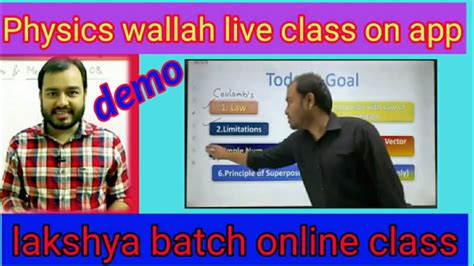 Physics Wallah Live Class Demotrail Lakshya Batch Online Class