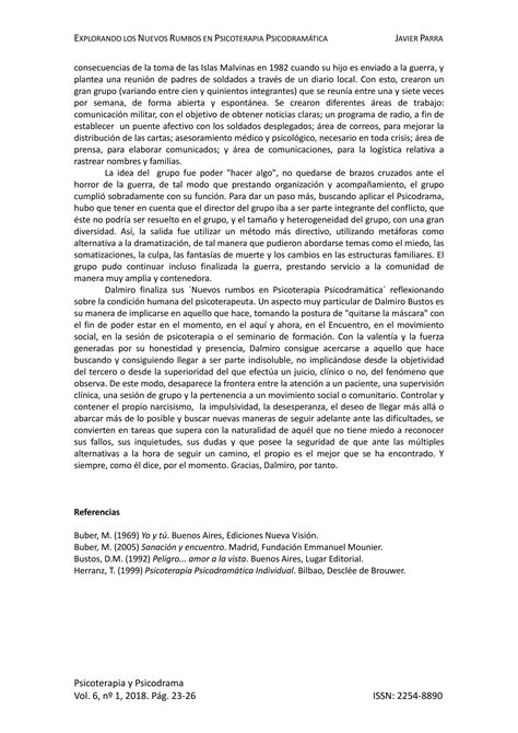 Parra Explorando Los Nuevos Rumbos En Psicoterapia Psicodramatica Pdf