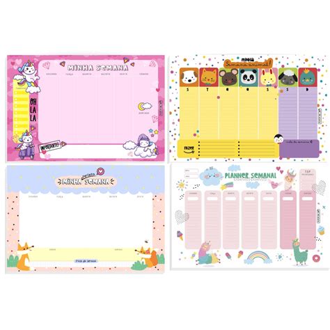 Planner Semanal De Mesa A Bloco Mmx Mm C Folhas Shopee Brasil