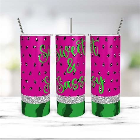 20 Oz Skinny Tumbler Template Png Sweet And Sassy Watermelon Glitter Seeds Tumbler Wrap Instant