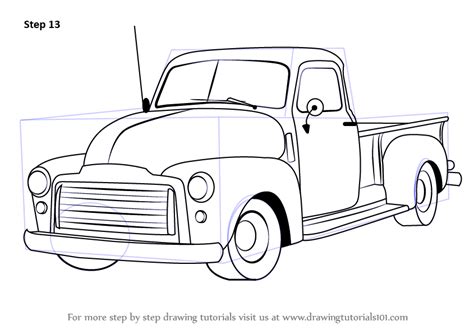 How To Draw A Old Ford Truck Step By Step At Drawing Tutorials