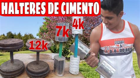 Como fazer HALTERES CASEIRO DE CIMENTO em casa rápido e simples YouTube