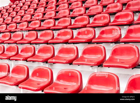 Bright Red Stadium Seats Stock Photo Alamy