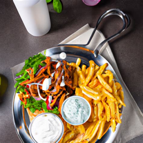 Gyros Mit Pommes Frites Tzatziki Und Salat Rezept