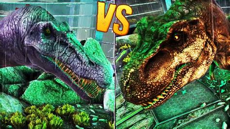 Jurassic Park 3 Rematch Jp Spino Vs Jp T Rex Ark Survival Evolved Dinosaur Battles Youtube