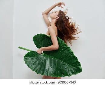 Woman Nude Body Palm Leaves Exotic Stock Photo 2013172118 Shutterstock